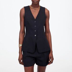 Madewell Cutaway Long Vest - NWT (4, Black)